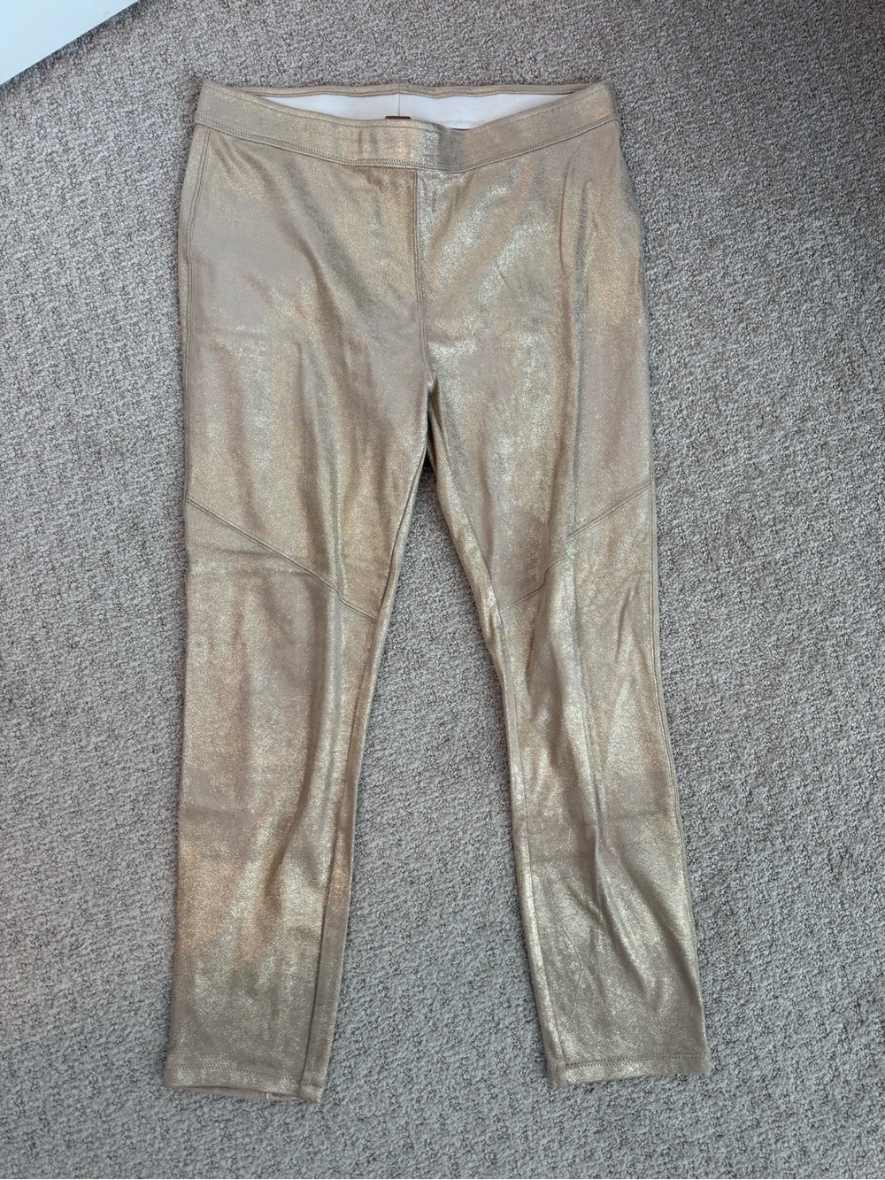 Free People Metallic Gold Skinny Jeans